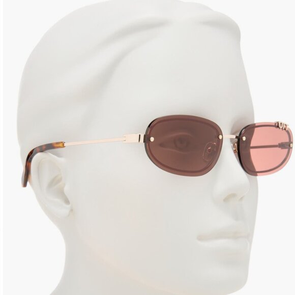 NEW OFF-WHITE OERI13M MIAMI 7664 SUNGLASSES UNISEX OVAL BROWN GOLD main image 11